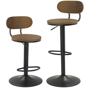 Lucien - Set Di 2 Sgabelli Da Bar Vintage Da 65 Cm In Similpelle Marrone Lucien M22043751 Lucien - Set Di 2 Sgabelli Da Bar Vintage Da 65 Cm In Similpelle Marrone Lucien M22043751