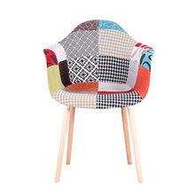 EGOONM Set di 2 sedie, Poltrona Patchwork, Sedia da Pranzo, Sedia da Reception, Sedia in Stile Nordico, Adatta per Soggiorno, Sala da Pranzo (Rosso-A5)