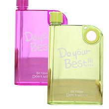 Fgyhty 380ml Piatto Bottiglia di Acqua A5 Memo Notebook plastica Trasparente della Prova della Perdita Sport Bottiglia Viaggi