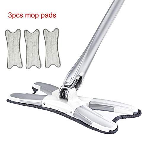 SSAYY Mop Zazzera per Pavimento in Microfibra X-Type con Panno in Mop 3Pcs Sostituisci Gli Utensili per La Pulizia della Casa per L'Estrusione Manuale con Lavaggio A Mano Libera