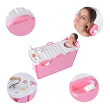 JZM Vasca da Bagno per Adulti in Plastica Extra Large Vasca per Bambini per Uso Domestico Vasca da Bagno Pieghevole Portatile (Colore: Blu Rosa Dimensioni: A B),B(Adult)-Pink