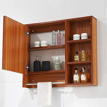 WSJ Armadietto a specchio in legno massello multistrato Scatola da specchio impermeabile a muro per bagno nordico a parete con specchio per ripiani (Colore: n. 1, Dimensioni: 80 * 70 cm), 3, 60 * 70 c