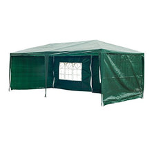 Outsunny Gazebo Multifunzionale Tendone da Esterno per Campeggio, Eventi, con Pannelli Rimovibili, in Acciaio, Verde Scuro, PE 3 x 6m