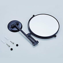AJH Specchio per Il Trucco da Parete, ingrandimento 1X / 5X, Specchio da Bagno Specchio cosmetico da Trucco 360 e Girevole Estensibile per Hotel da Bagno, Rame Nero per s