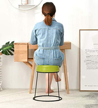 Piccolo sgabello JT, Sgabello in Ferro, Sgabelli in Pelle, Sala della Moda Sgabello, Sgabello Trucco Durevole (Color : Green, Size : 46 * 28.5cm)