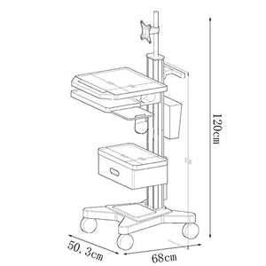 Round Infermiere Mobili, Display Medico Integrato, Supporto per Strumenti di Scansione Orale, Carrello per Strumenti Informatici Medici