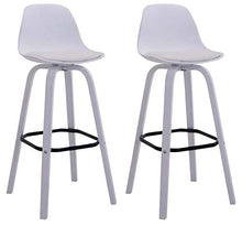 CLP Set 2 Sgabelli Bar Avika In Similpelle E Polipropilene I Coppia Sedie Alte Bancone Design Scandinavo Alt 74CM, Colore:bianco, Colore del telaio:bianco