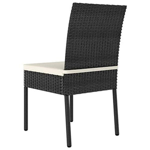 FAMIROSA Set da Pranzo da Giardino 7 pz in Polyrattan Nero-5696