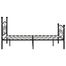 Tidyard Giroletto con Doghe Nero in Metallo 160x200 cm,Telaio Struttura per Letto Testiera