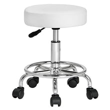 CASARIA Sgabello girevole altezza regolabile 51-65 cm sedia da lavoro 360° spessore seduta 10cm centro bianco