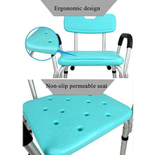 XD Sgabello da Bagno Blu Bagno Sedia da Bagno Sgabello da Bagno Regolabile in Altezza con Grande Pad Antiscivolo Sgabello in Lega di Alluminio Donna Incinta Sgabello da Doccia con Foro in PE sc