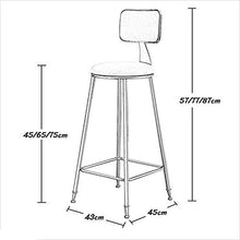 LULUVicky Seggiolone La Reception di Stile Moderno Semplice Presiede Lo Sgabello da Bar d'Acciaio di Altezza del Contatore (Size:H45cm; Color:Black)