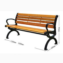Sedia da giardino panchina da giardino in legno, Panchina per il tempo libero per 2 persone con schienale e braccioli, Sede di svago del parco della terrazza del cortile del metallo anticorrosivo