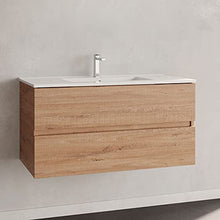 Yellowshop. - Mobile Bagno sospeso 80 cm Stile Moderno 2 cassetti lavabo specchiera LED MOD. Andre Plus (Cannella)