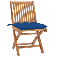 vidaXL Sedie da Giardino 2 pz con Cuscini Blu in Massello di Teak