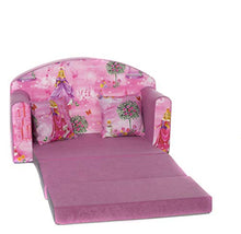 Divano divanetto bambini e cuscino e puff mini divano transformabile in lettino ((1SG) PINK PRINCESS)