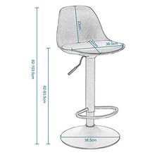 EUGAD Sgabello da Bar Moderno Sgabello Alto con Schienale in Simipelle Sedia Alta da Cucina Regolabile Girevole Grigio 0650BY-1