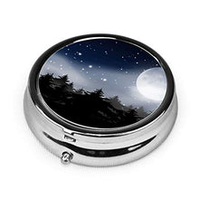 3 scomparti portapillole astratto stelle nuvoloso cielo notturno con grande dipper lusso kit di stoccaggio metallo tondo argento pulsante pillola dispenser vitamine olio di pesce supplementi