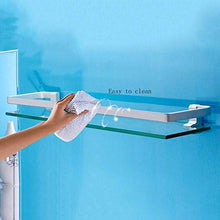 BNyszwj Mensola Bagno in Alluminio Mensola in Vetro temperato Rettangolo a Parete Mensola in Cromo Lucido (Taglia : 80cm)