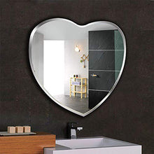 YiYi Bathroom mirror Specchi da appendere a parete a forma di cuore, specchio moderno smussato Frameless Specchio da bagno per camera da letto Specchio per trucco da bagno (dimensioni: 60 × 64 cm)
