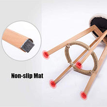 YS Sedia Sgabello Bar Seduta Bar, Struttura in Legno Girevole a 360 ° Rotonda Cucina Alta con Poggiapiedi Tessuto a Mano,Grigio