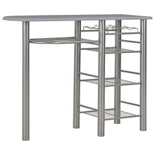 OUSEE Set da Bar 3 pz con Mensole in Legno e Acciaio Grigio