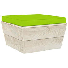 SKM Set Divani da Giardino su Pallet 7 pz con Cuscini Legno Abete (125.7kg) Verde-3587