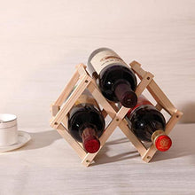 ASDFGHJKL 3 Bottiglia piegante di Vino di Legno del Supporto della cremagliera del Vino cremagliera Organizzatore Cucina Bancone Wine Stand mensola di Esposizione