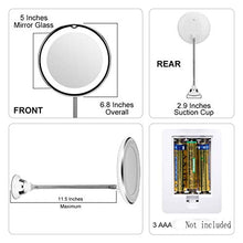 Hbao Guideck Flessibile 6.8"10x Specchio di Trucco Illuminato a LED a LED a LED a 360 Gradi a 360 Gradi, Specchio da Viaggio a Batteria a Batteria