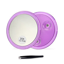 B Beauty Planet Specchio ingranditore da 12,7 cm con ventose, utilizzabile per l'applicazione del trucco, pinzette, rimozione di punti neri e imperfezioni (Viola)