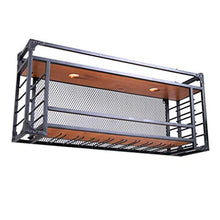 Alqn Portabottiglie da parete a parete | Supporto per bicchiere di vino sospeso in metallo | Cube Portabottiglie Portabottiglie | Accessori per la casa cucina Bar (nero),100 × 30 × 55 centimetri