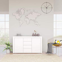 GOTOTOP Credenza in truciolato con 2 ante e 4 cassetti, armadio ausiliario moderno per corridoio, soggiorno, camera da letto, 120 x 36 x 69 cm, bianco