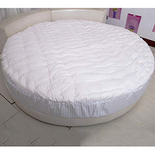 WSZGR Compert Tatami Letti Futon Topper,Rotondo Materasso Protettore Topper,100% Cotone Spesso Trapuntato Materasso Futon per Letto Rotondo Bianca Diametro:200cm/79inch