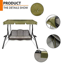Tyfiner Copertura di Ricambio per Dondolo da Giardino, Copertura Antipioggia Superiore Oscillante 210D Aggiornata per Giardino, Esterno, Patio, Yard, Seat,001,164 x 114 x 15cm