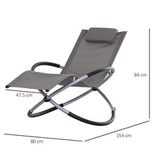Outsunny Sedia a Dondolo Design Moderno per Interni ed Esterni Textilene 154x80x84cm Grigio