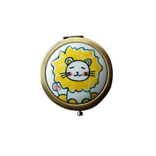 dhcsf Specchio per Il Trucco Portatile Flip Mirror Specchio Pieghevole Trucco Specchio HD Camera da Letto Makeup Specchio (Giallo) Adatto per Ladies Regalo in Ceramica