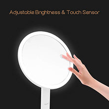 Ckeyin Specchio Per Il Trucco Luminoso, Specchio Ingranditore Ricaricabile 1X / 7X e 42 Luci a Led,Specchio Per Illuminazione Da Viaggio,Specchio Per Il Trucco Da Tavolo Portatile,3 Colori Dimmerabili