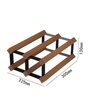 JL Rustico 2 Bottiglie di Vino Supporto della cremagliera del Vino cremagliera Bottiglie da Tavolo Wine Rack controsoffitto Wine Organizer Supporto da Tavolo liquore Bagagli mensola in Legno e Ferro