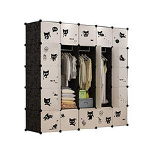 FHW Armadio Moderno Semplice Minimalista Bagagli Cloth Armadio di plastica Tessuto Cabinet (2 Stili) Guardaroba (Size : 183x47x183cm)
