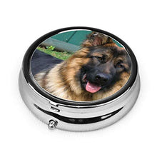 Scatola rotonda per medicina portatile, mini pillole in metallo, dispenser per pillole, borsa da viaggio, regalo per cani e pecore