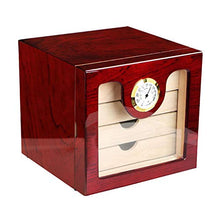 50 Sigari Raffreddamento Humidor Cedar Cigar Idratante Cabinet Quattro Piani Dello Spazio Casa Sigaro Idratante Igrometro Esterno Piano Di Vernice ( Color : Red , Size : 24*22*24cm )