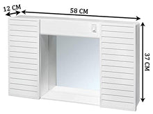 forlani Mobiletto Specchiera da Bagno 2 Ante in PVC 58x37x12cm con Luce Funny Bianco