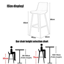 Sgabelli da Bar in Ferro battuto | Sedie da Bar, per bancone della Cucina, Sala da Pranzo, Bar, Pub con Schienale e Sedile in Velluto (Altezza Seduta: 65/75 cm)