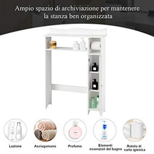 COSTWAY Mobile per Lavatrice, Scaffale Sopralavatrice Salvaspazio, Armadio Lavatrice Bianco, 75,5 x 19,5 x 106 cm