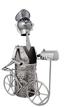 BRUBAKER porta bottiglia da vino postino con bicicletta - scultura in metallo con biglietto d'auguri