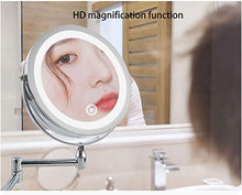 XYSQWZ Specchio da Trucco con Specchio Ingranditore 10x, Specchi da Parete Rotazione di 360 Gradi Specchio Ingranditore Specchio Flessibile 10x Specchio Double Face Caricatore USB
