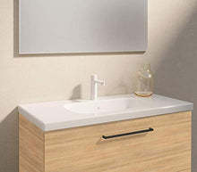 Mobili VARMA 80 cm | Finitura Rovere Hawaii | Maniglie Nere | 80 x 64 x 46 cm Mobile con 2 cassetti + lavabo in Ceramica