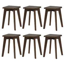 HLL Sgabelli, Vanity Sgabelli con gambe in legno di faggio, trucco banco Dressing Sgabello, posto in più adatto per la colazione Cucina,Noce nera,6 sgabelli