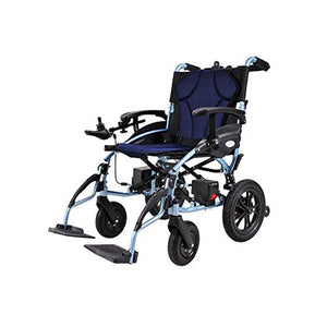 Accessori per la casa Sedia a rotelle elettrica per anziani disabili pieghevole 26 kg (portata 20 km) Joystick a 360 gradi Capacità di peso 100 kg Larghezza sedile 46 cm Batteria al litio Comando s