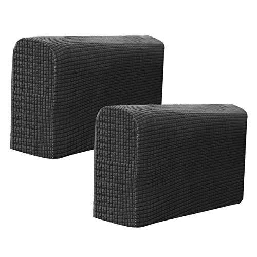 BESPORTBLE Loveseat - Copribraccioli per poltrona, in tessuto elastico, per ufficio, casa, reclinabile, per divano, 2 pezzi, colore: nero - Arredi Casa